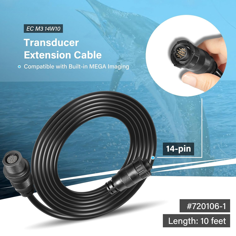 Fish Finder - Kabel Ekstensi Transduser 10Ft 14Pin Cocok