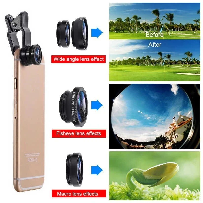 Lensa Ponsel Fisheye 3 in 1 0. - Fishing Camera ulasan dan harga