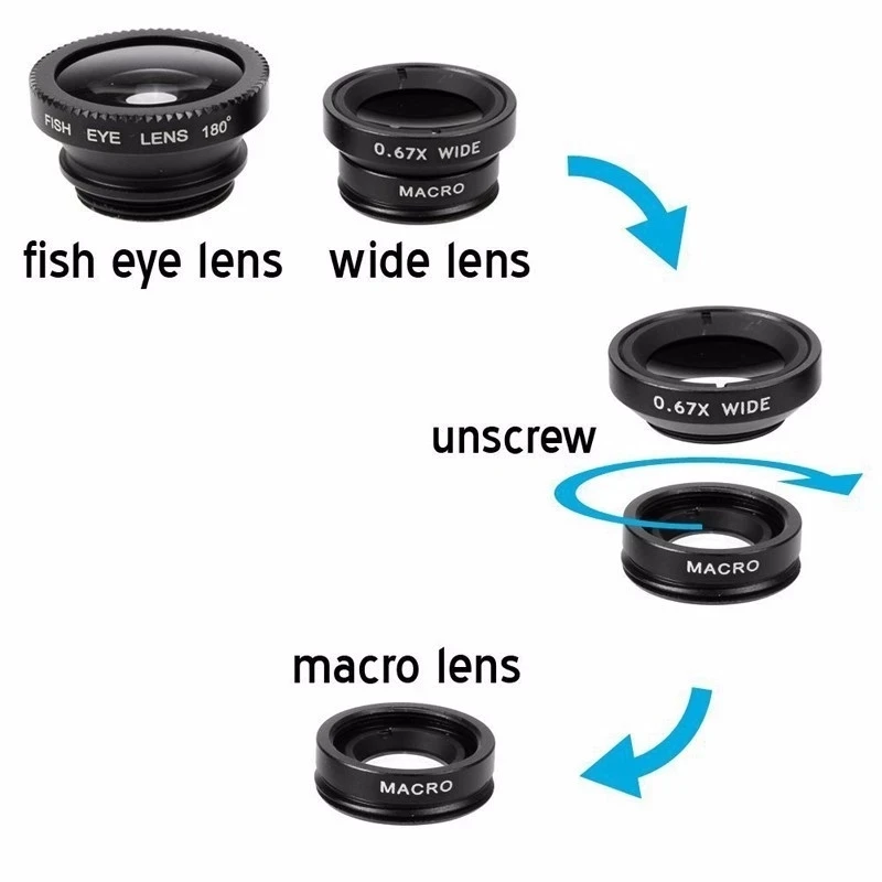 Lensa Ponsel Fisheye 3 in 1 0. - Fishing Camera ulasan dan harga